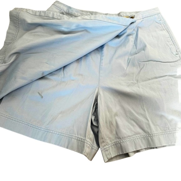 Eddie Bauer Women’s Blue Skort Size 16 Cotton Wrap Front Pockets Casual Summer - Picture 2 of 7